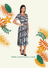 Black & White Wave Print Midi Dress - DR642 B/W